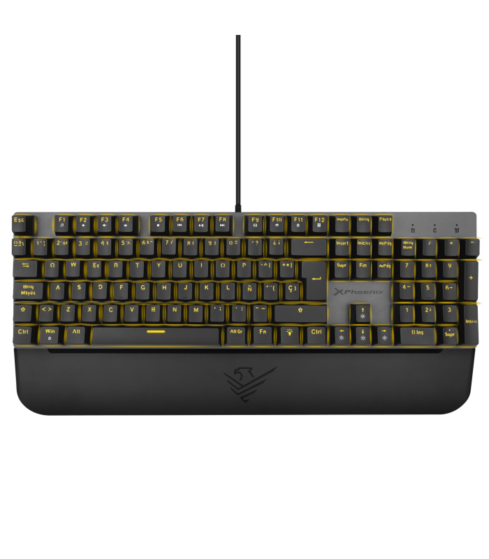 Teclado mecanico gaming phoenix mk1 elite full rgb configurable switches brown usb con reposamuñecas