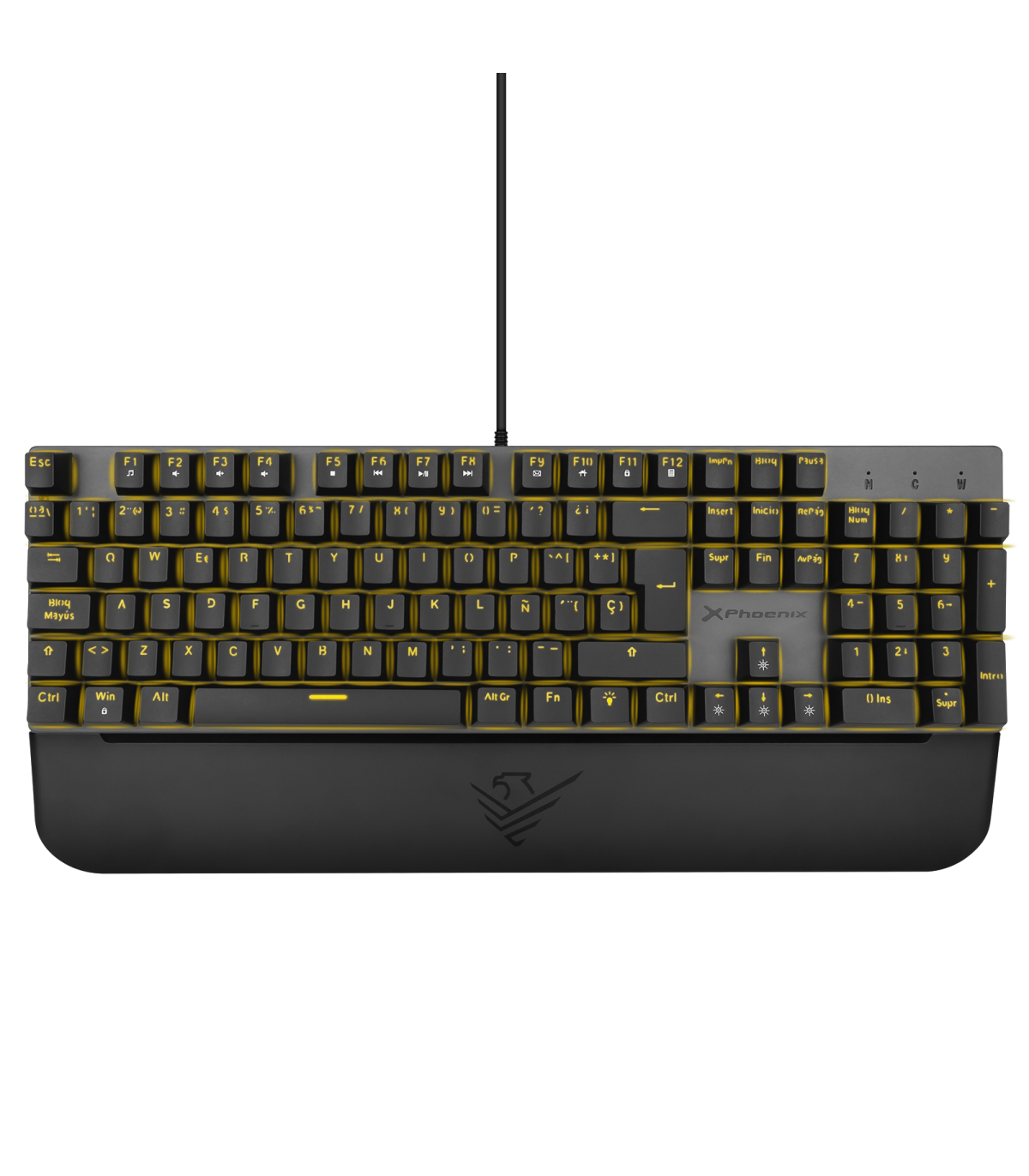 Teclado mecanico gaming phoenix mk1 elite full rgb configurable switches brown usb con reposamuñecas