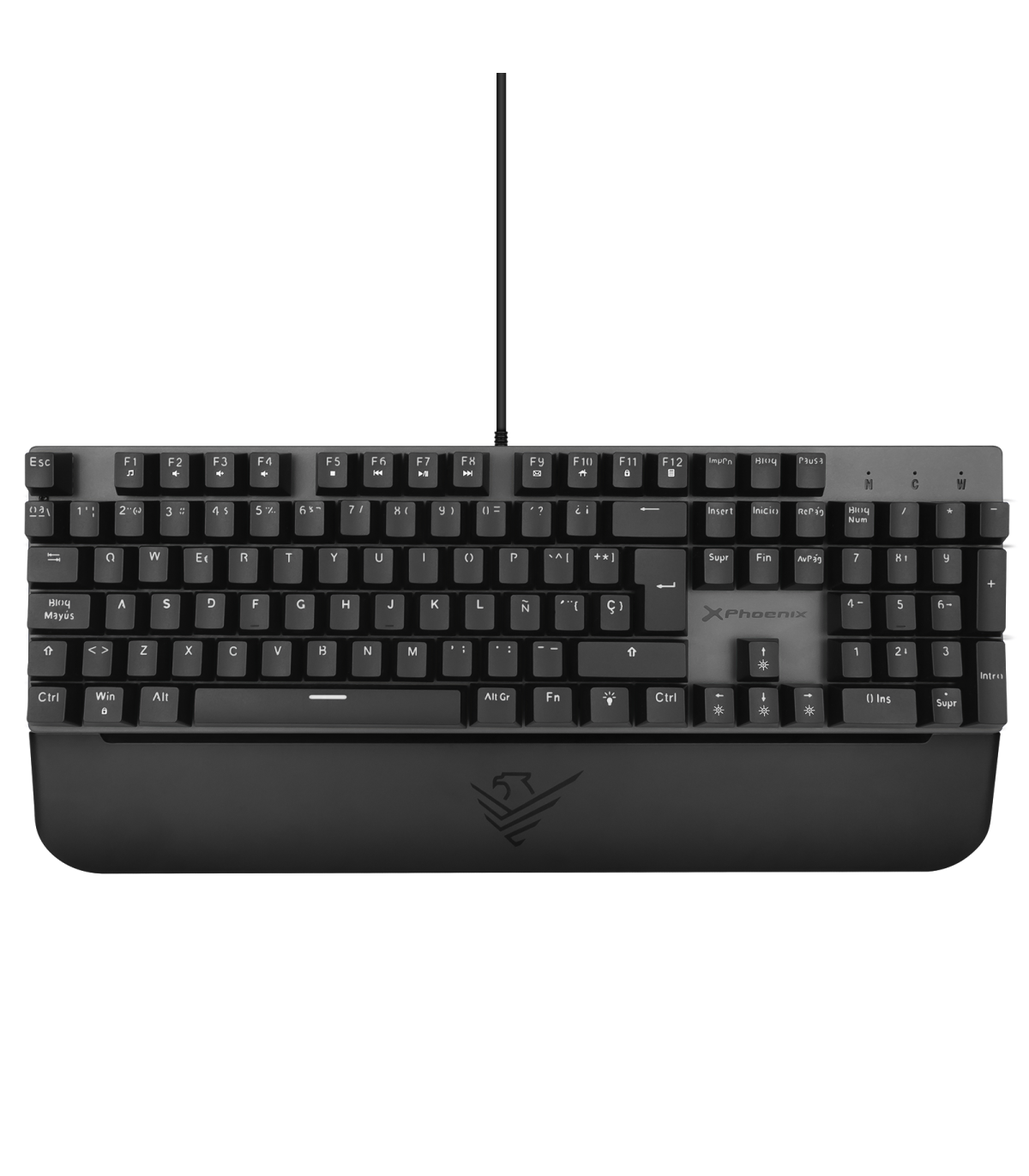 Teclado mecanico gaming phoenix mk1 elite full rgb configurable switches brown usb con reposamuñecas