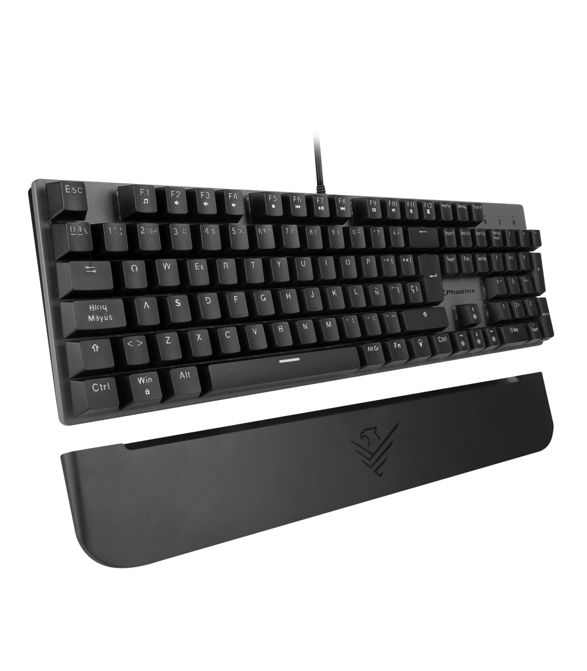 Teclado mecanico gaming phoenix mk1 elite full rgb configurable switches brown usb con reposamuñecas