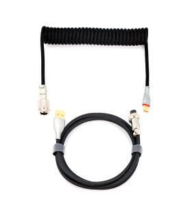 Phoenix kioru cable aviador en espiral con conector tipo c para teclados gaming negro