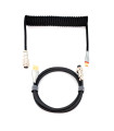 Phoenix kioru cable aviador en espiral con conector tipo c para teclados gaming negro