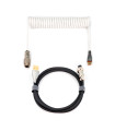 Phoenix kioru cable aviador en espiral con conector tipo c para teclados gaming negro y blanco
