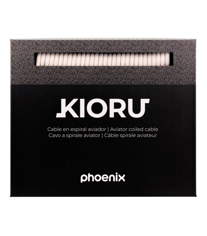 Phoenix kioru cable aviador en espiral con conector tipo c para teclados gaming negro y blanco