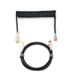 Phoenix kioru cable aviador en espiral con conector tipo c para teclados gaming negro y gris