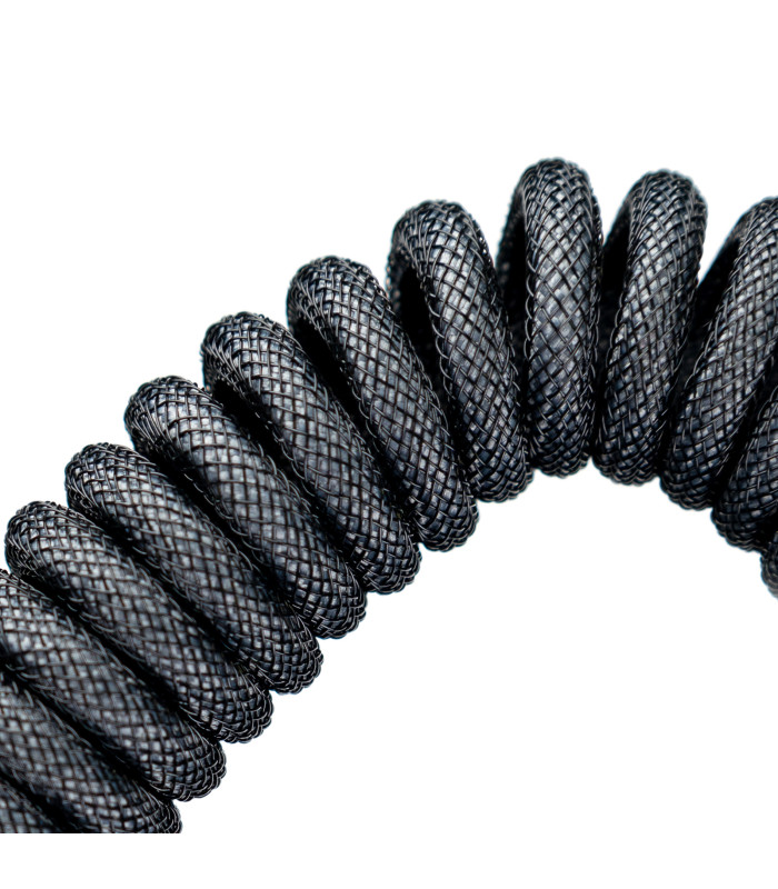 Phoenix kioru cable aviador en espiral con conector tipo c para teclados gaming negro y gris