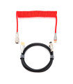 Phoenix kioru cable aviador en espiral con conector tipo c para teclados gaming negro y rojo