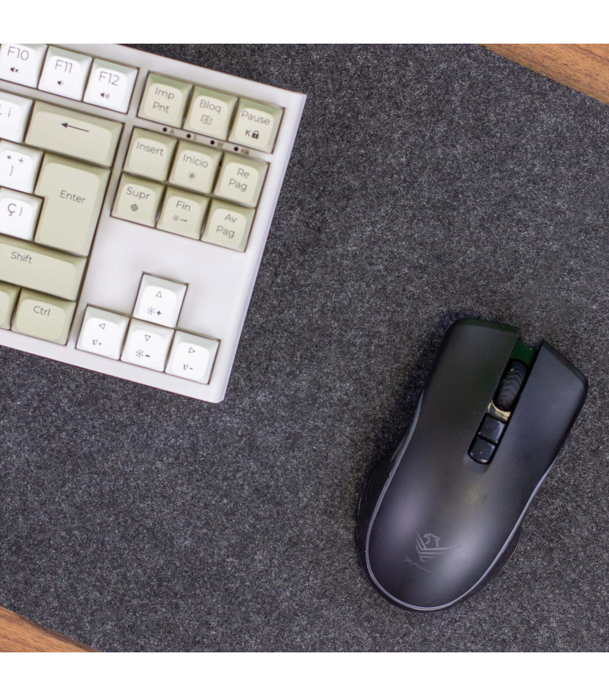 Phoenix sizigia alfombrilla premium de fieltro para escritorio gris oscuro l