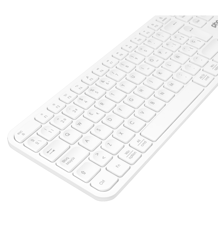 Teclado inalámbrico multidispositivo phoenix k300 blueooth dual y 2.4ghz blanco
