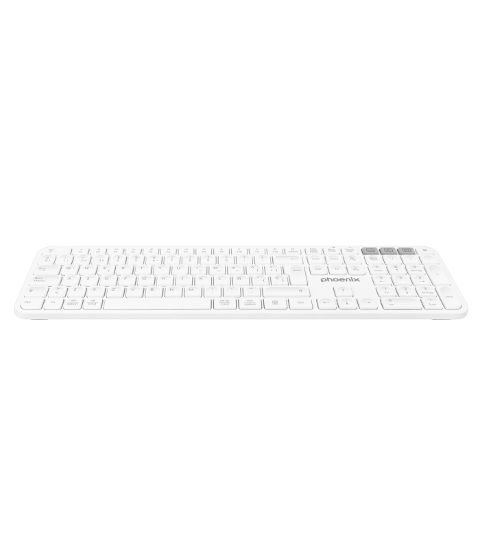 Teclado inalámbrico multidispositivo phoenix k300 blueooth dual y 2.4ghz blanco
