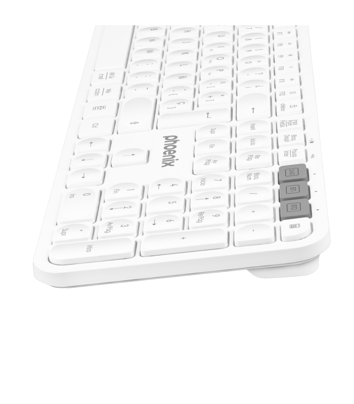 Teclado inalámbrico multidispositivo phoenix k300 blueooth dual y 2.4ghz blanco