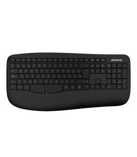 Phoenix k201 teclado ergonomico inalambrico 2.4ghz negro