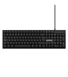 Phoenix k100 teclado multimedia usb negro qwerty oficina