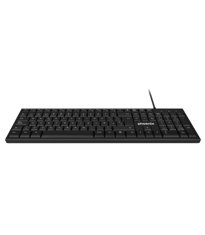 Phoenix k100 teclado multimedia usb negro qwerty oficina