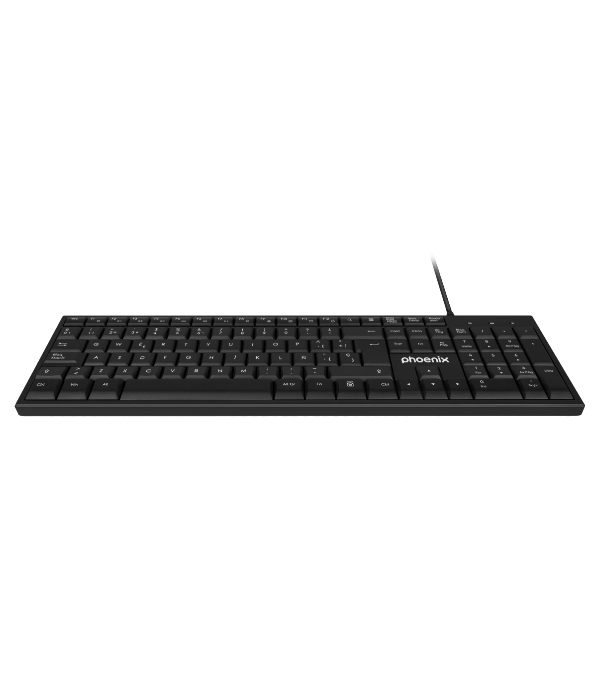 Phoenix k100 teclado multimedia usb negro qwerty oficina