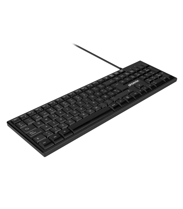Phoenix k100 teclado multimedia usb negro qwerty oficina