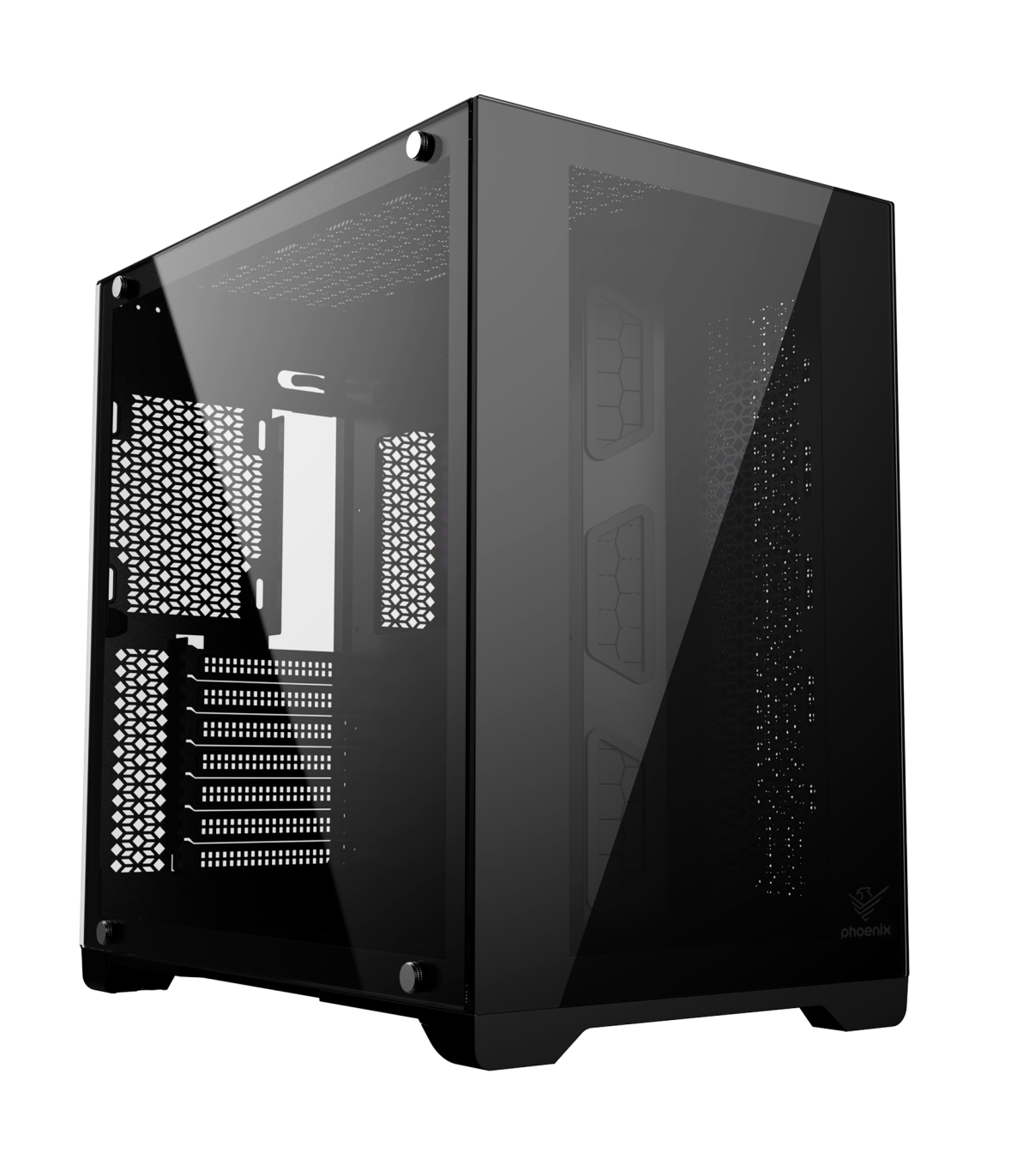Caja ordenador phoenix gaming zephyr cubo atx doble cristal templado soporte gpu hasta 380mm