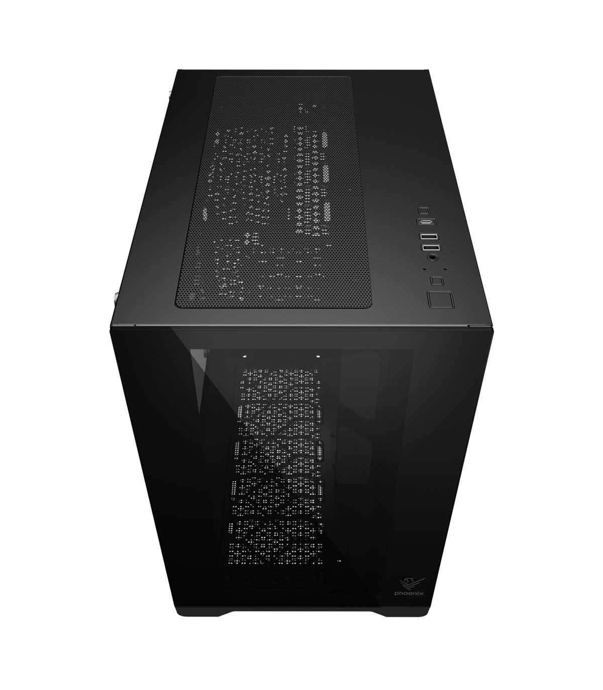 Caja ordenador phoenix gaming zephyr cubo atx doble cristal templado soporte gpu hasta 380mm