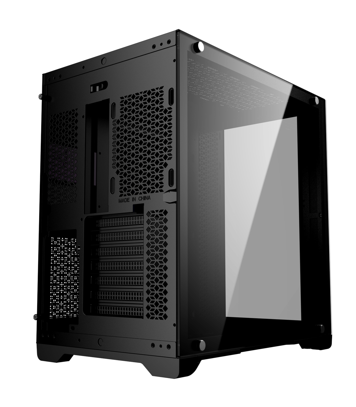 Caja ordenador phoenix gaming zephyr cubo atx doble cristal templado soporte gpu hasta 380mm
