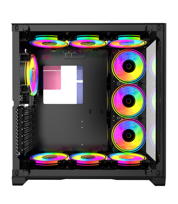 Caja ordenador phoenix gaming zephyr cubo atx doble cristal templado soporte gpu hasta 380mm