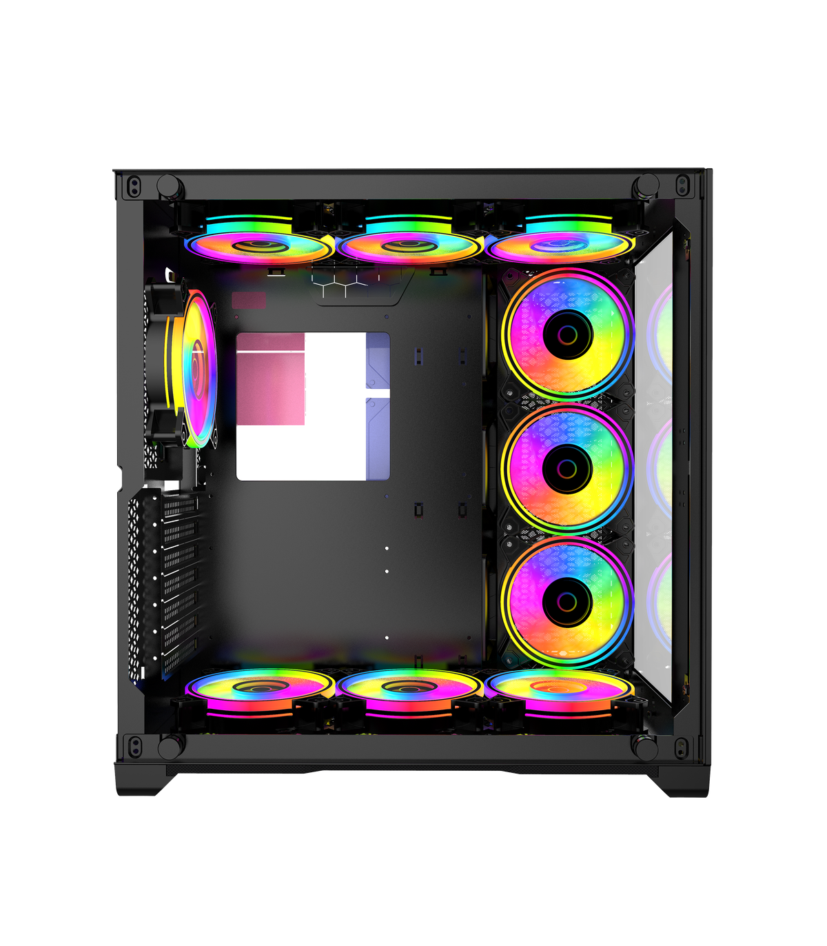 Caja ordenador phoenix gaming zephyr cubo atx doble cristal templado soporte gpu hasta 380mm