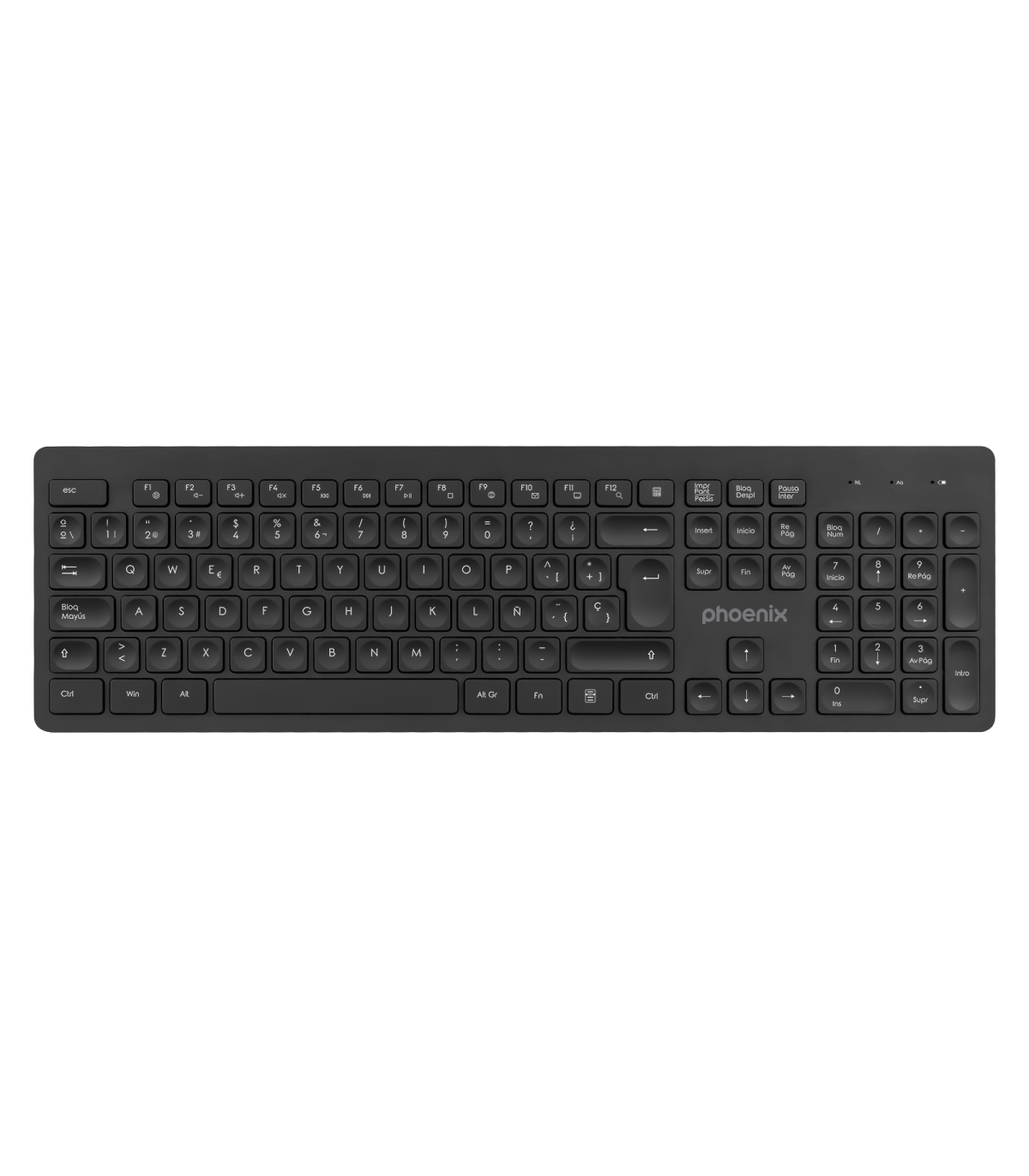 Teclado inalambrico qwerty phoenix k200 negro delgado