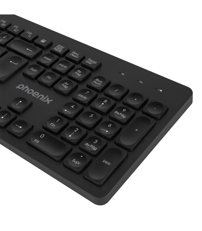 Teclado inalambrico qwerty phoenix k200 negro delgado