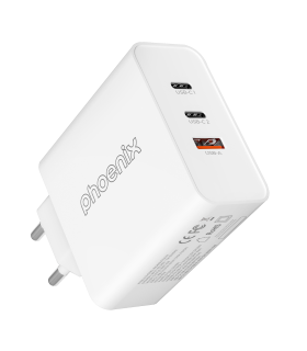 Cargador tipo c 65w gan phoenix universal para portatil tablet o smartphone carga rapida