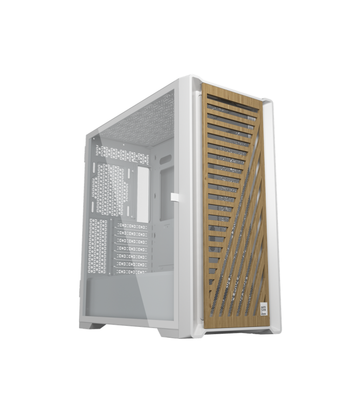 Caja ordenador phoenix gaming artisan noble blanca frontal de madera atx filtros antipolvo tipo c