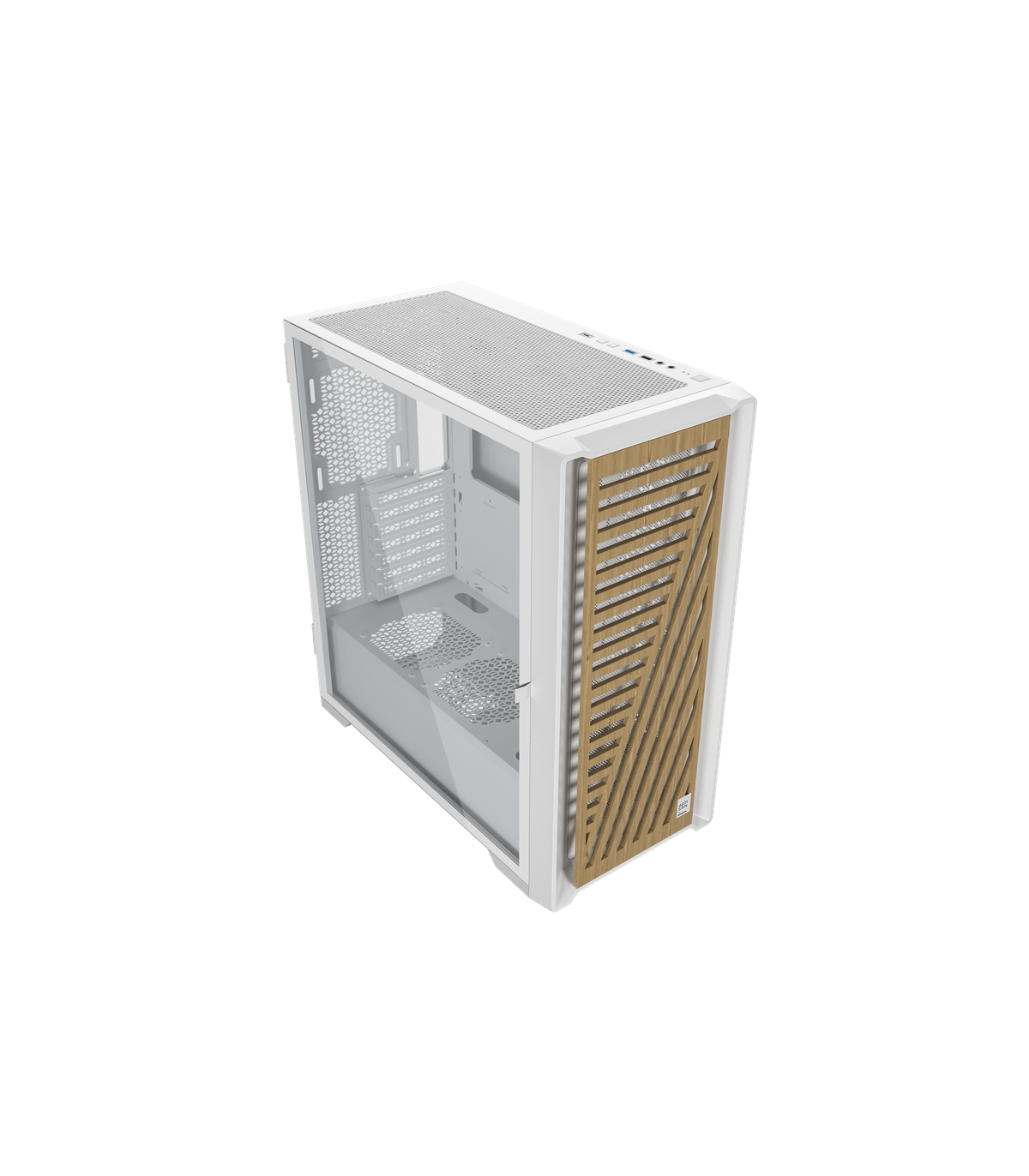 Caja ordenador phoenix gaming artisan noble blanca frontal de madera atx filtros antipolvo tipo c