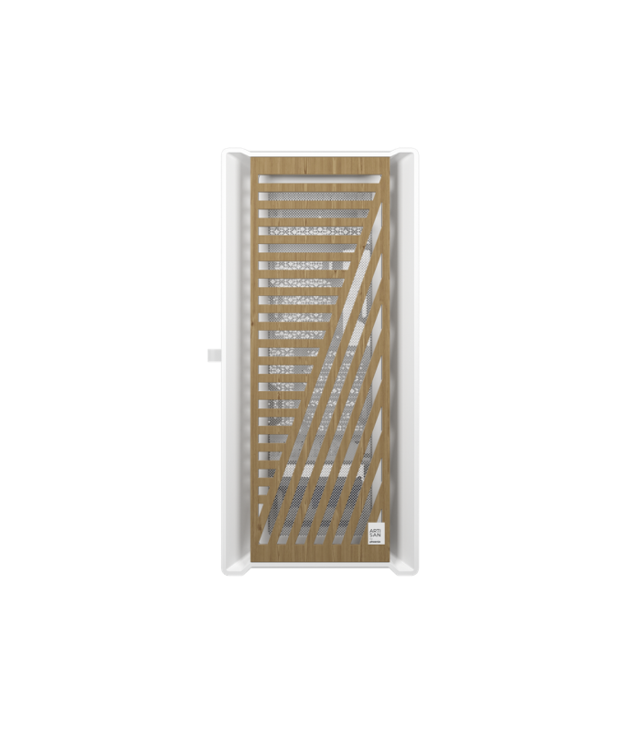 Caja ordenador phoenix gaming artisan noble blanca frontal de madera atx filtros antipolvo tipo c