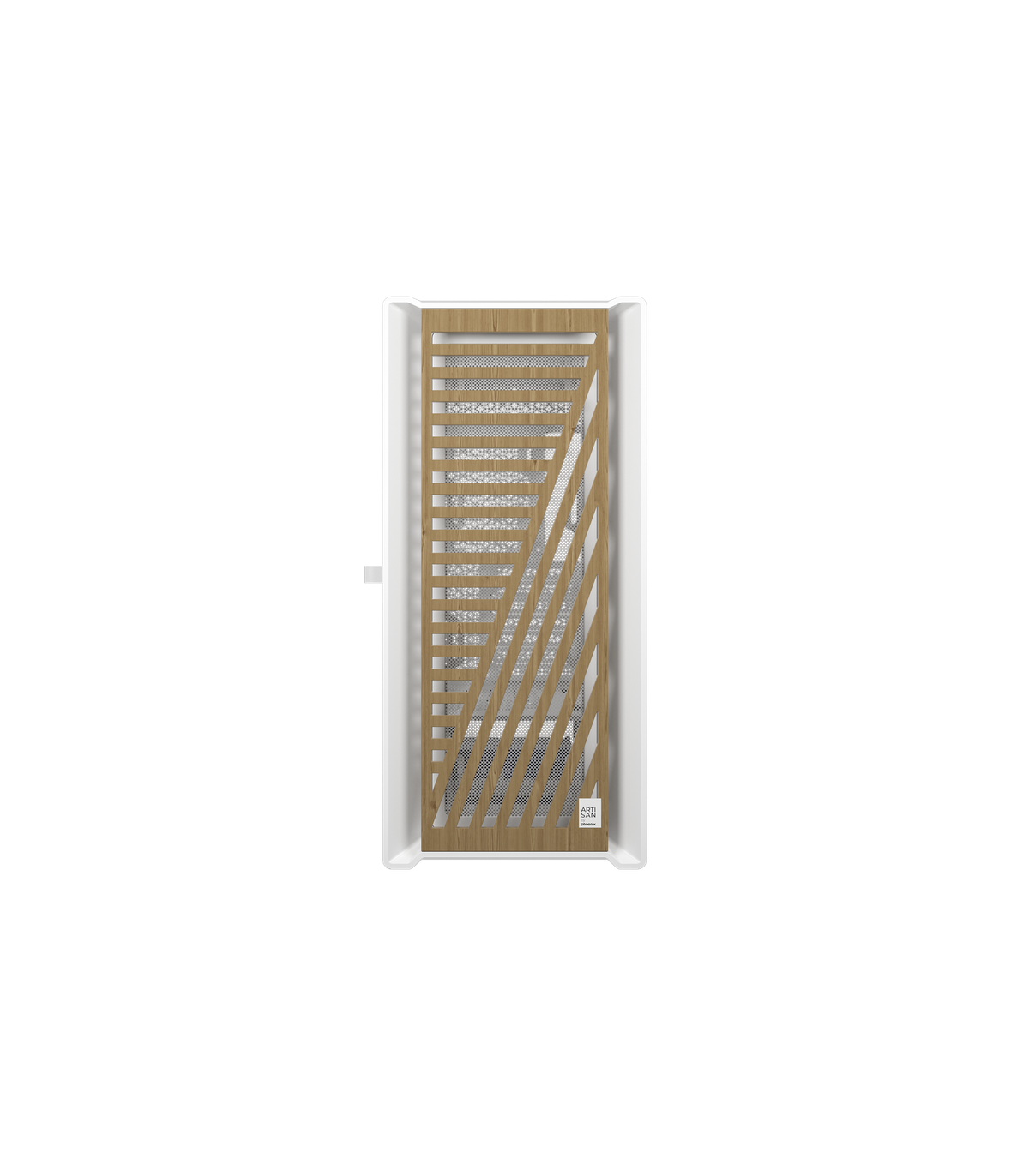 Caja ordenador phoenix gaming artisan noble blanca frontal de madera atx filtros antipolvo tipo c