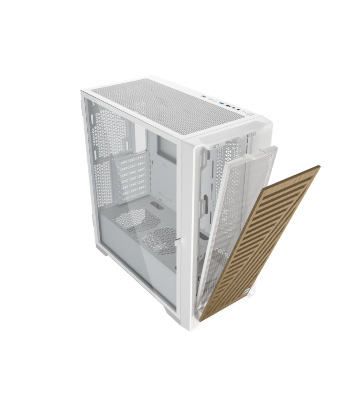 Caja ordenador phoenix gaming artisan noble blanca frontal de madera atx filtros antipolvo tipo c