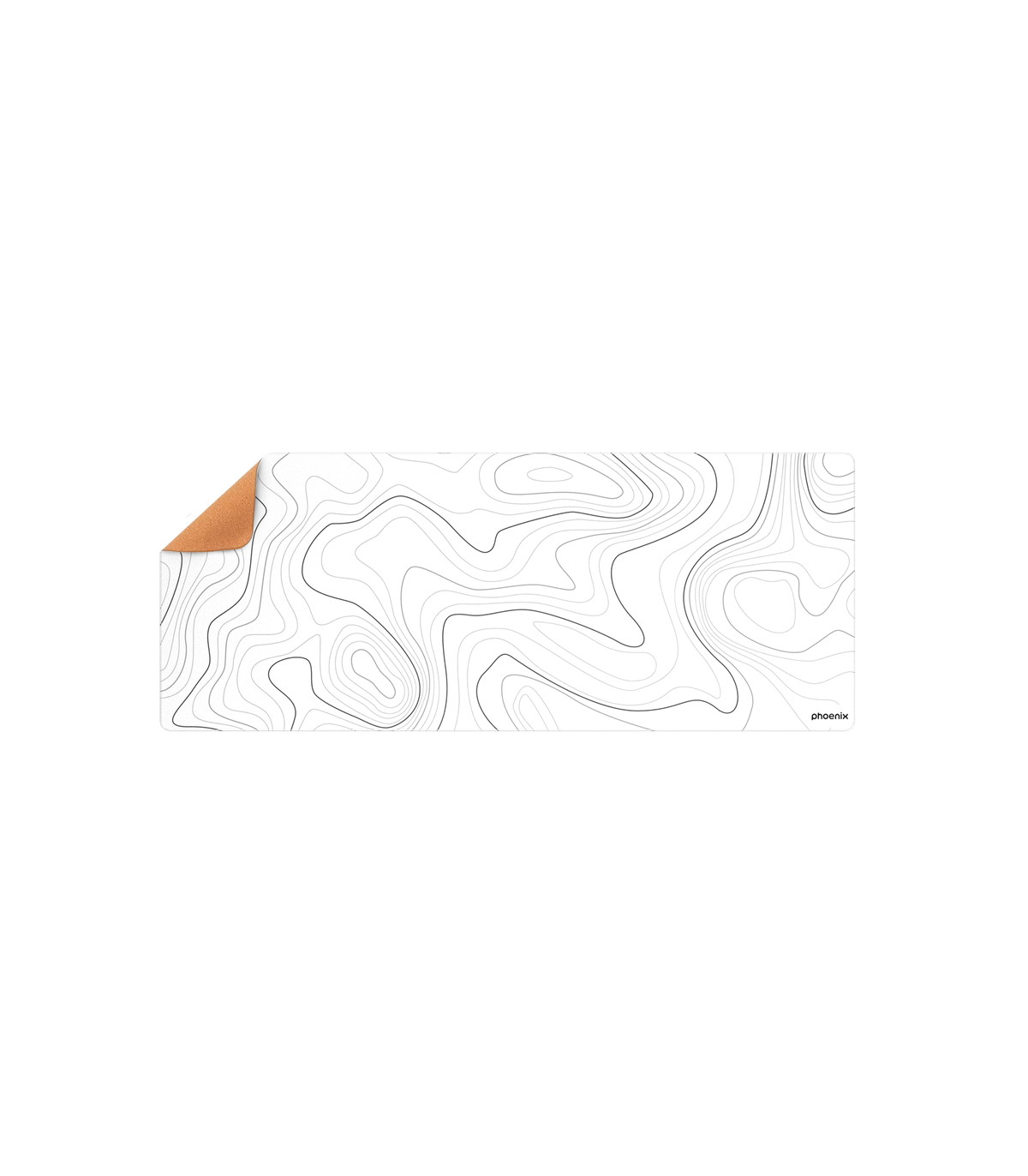 Alfombrilla phoenix stratos para ratón escritorio blanca 90 x 40 cm con base de corcho y superficie cuero pu