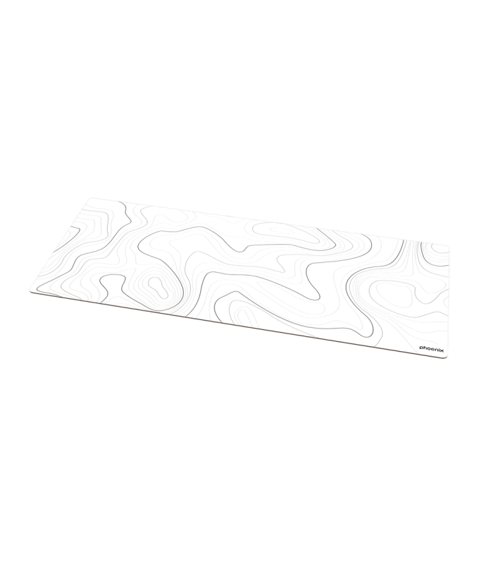Alfombrilla phoenix stratos para ratón escritorio blanca 90 x 40 cm con base de corcho y superficie cuero pu