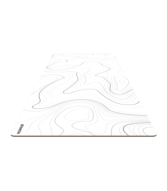 Alfombrilla phoenix stratos para ratón escritorio blanca 90 x 40 cm con base de corcho y superficie cuero pu