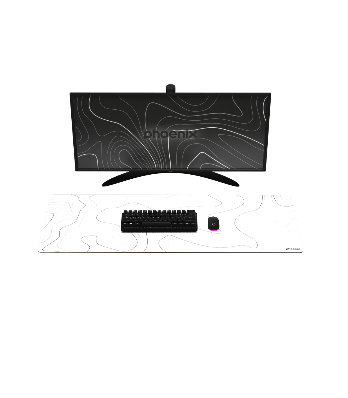 Alfombrilla phoenix stratos para ratón escritorio blanca 90 x 40 cm con base de corcho y superficie cuero pu