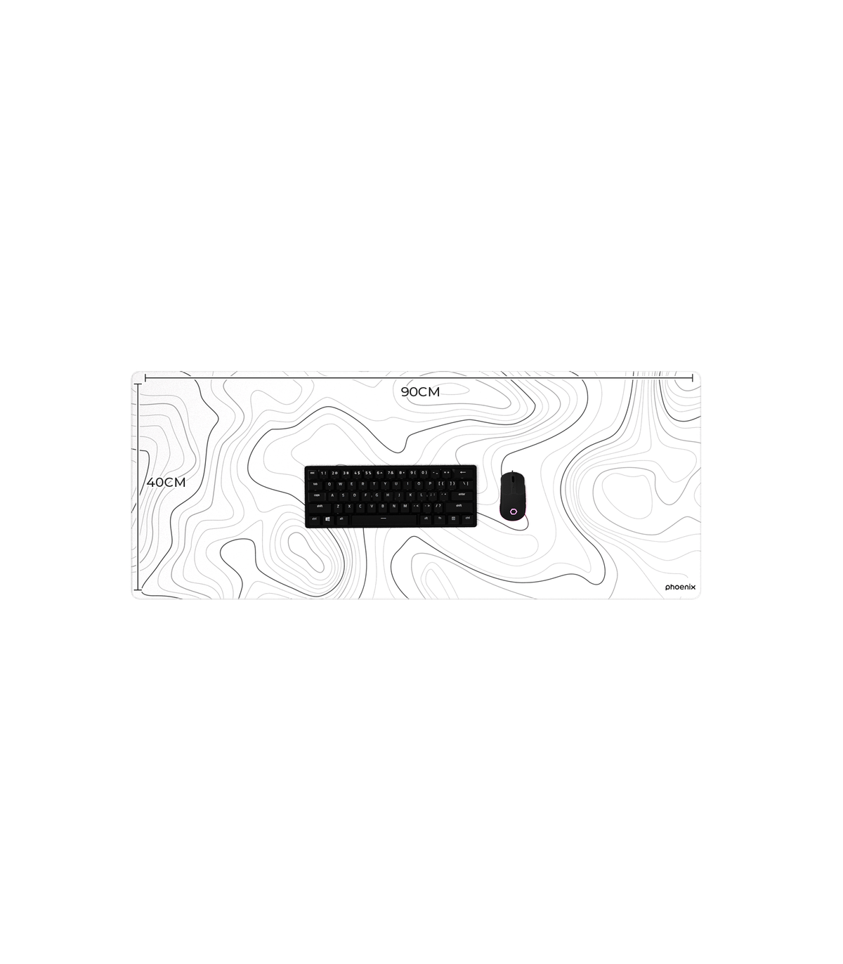 Alfombrilla phoenix stratos para ratón escritorio blanca 90 x 40 cm con base de corcho y superficie cuero pu