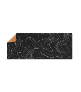 Alfombrilla phoenix stratos para ratón escritorio negra 90 x 40 cm con base de corcho y superficie cuero pu