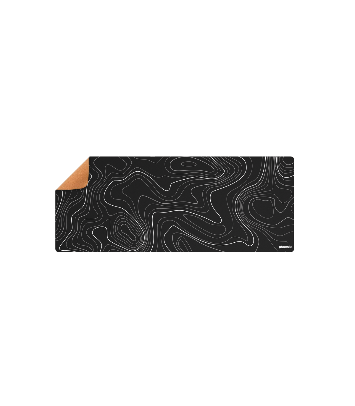 Alfombrilla phoenix stratos para ratón escritorio negra 90 x 40 cm con base de corcho y superficie cuero pu
