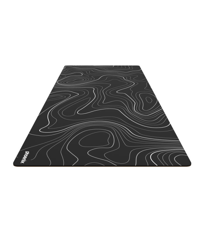 Alfombrilla phoenix stratos para ratón escritorio negra 90 x 40 cm con base de corcho y superficie cuero pu