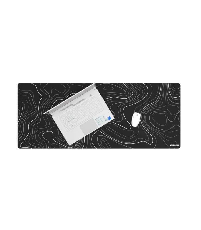 Alfombrilla phoenix stratos para ratón escritorio negra 90 x 40 cm con base de corcho y superficie cuero pu