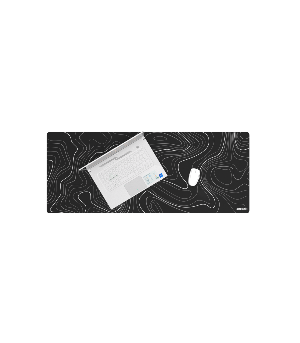 Alfombrilla phoenix stratos para ratón escritorio negra 90 x 40 cm con base de corcho y superficie cuero pu