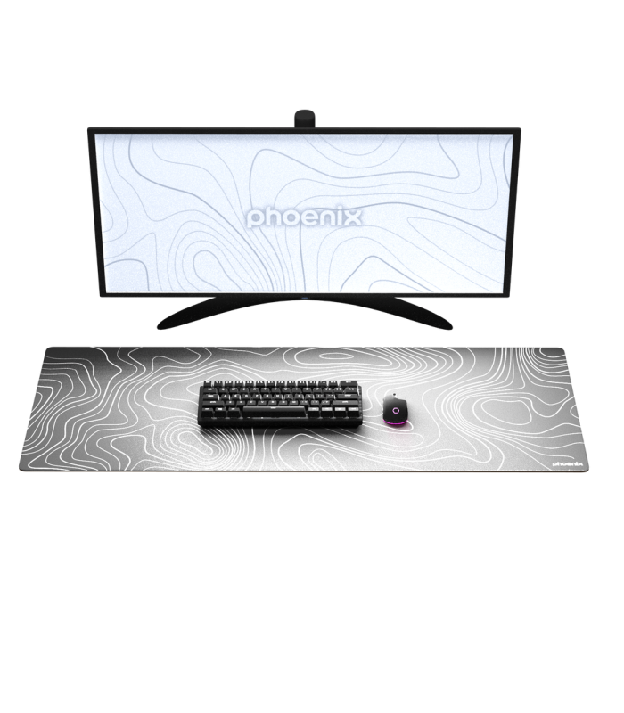 Alfombrilla phoenix stratos para ratón escritorio negra 90 x 40 cm con base de corcho y superficie cuero pu