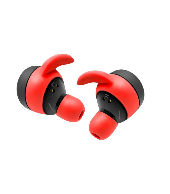 Auriculares deportivos phoenix spartan bluetooth 5.3 manos libres accesorios intercambiables detalles en rojo