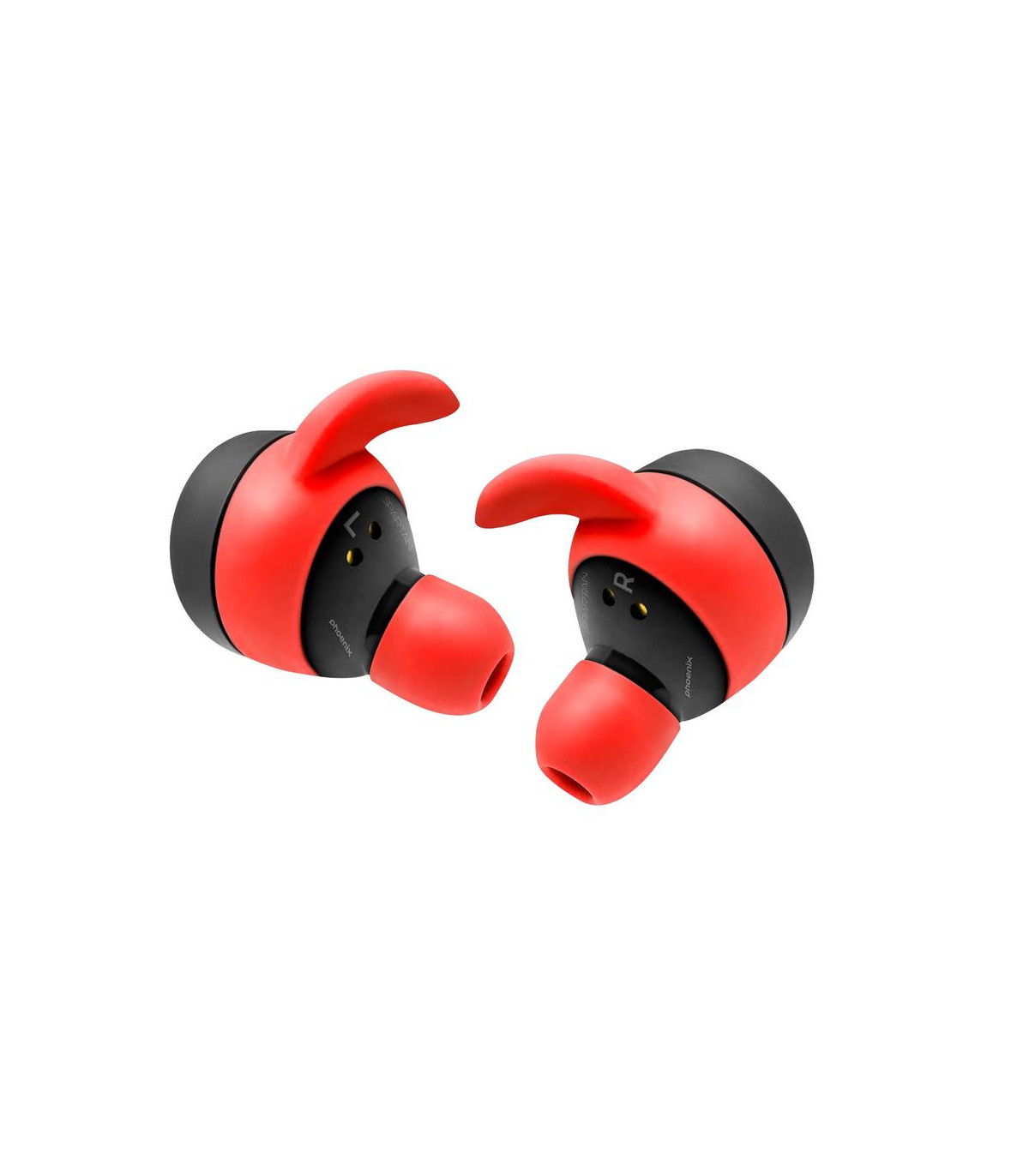 Auriculares deportivos phoenix spartan bluetooth 5.3 manos libres accesorios intercambiables detalles en rojo