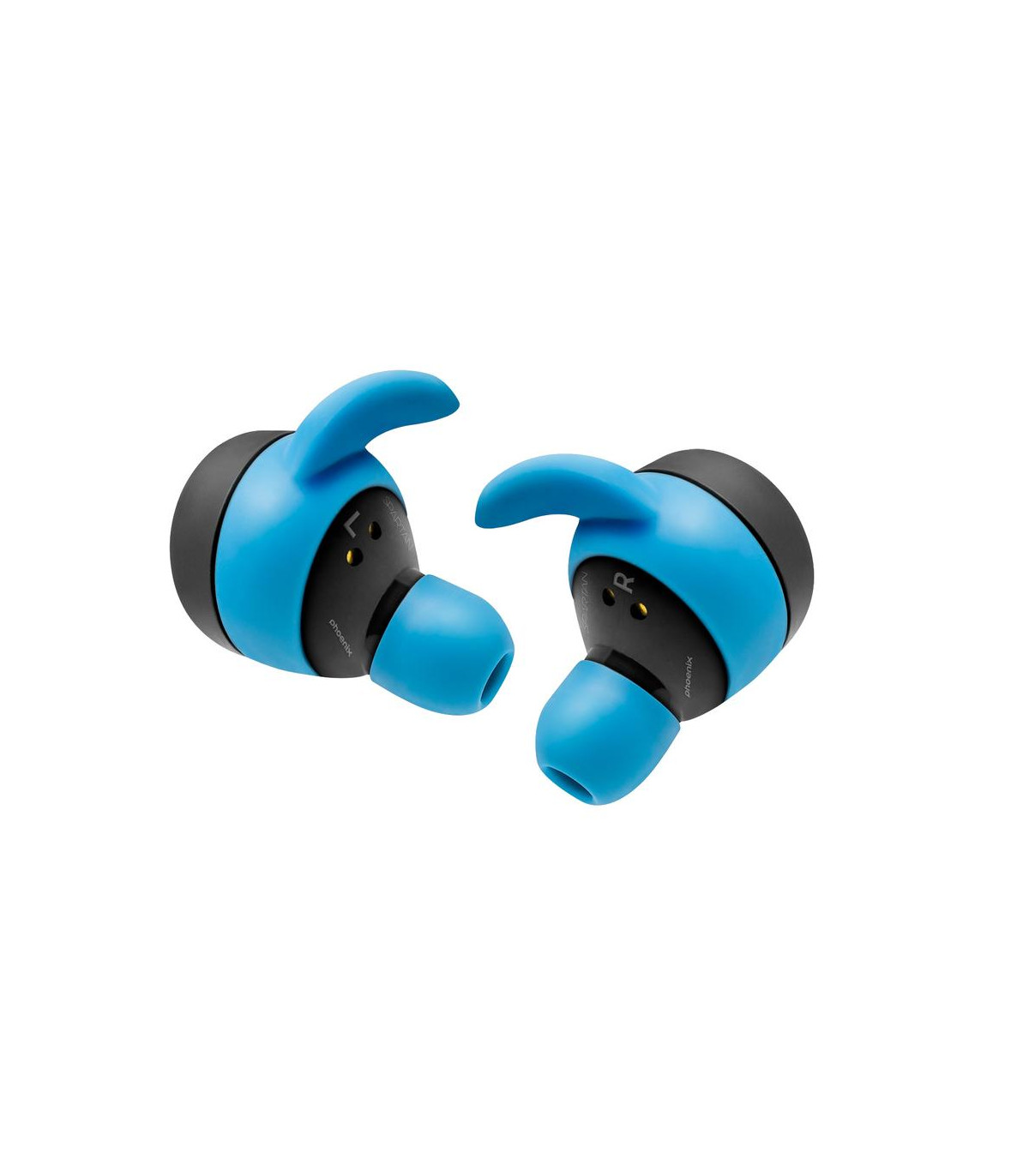Auriculares deportivos phoenix spartan bluetooth 5.3 manos libres accesorios intercambiables detalles en azul