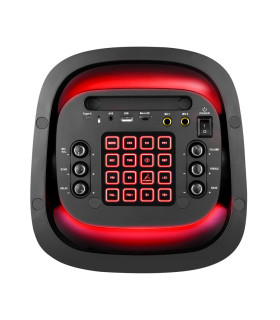 Altavoz rumbleboss phoenix 80w rms batería 4000 mah función karaoke 2 microfonos inalambricos incluidos