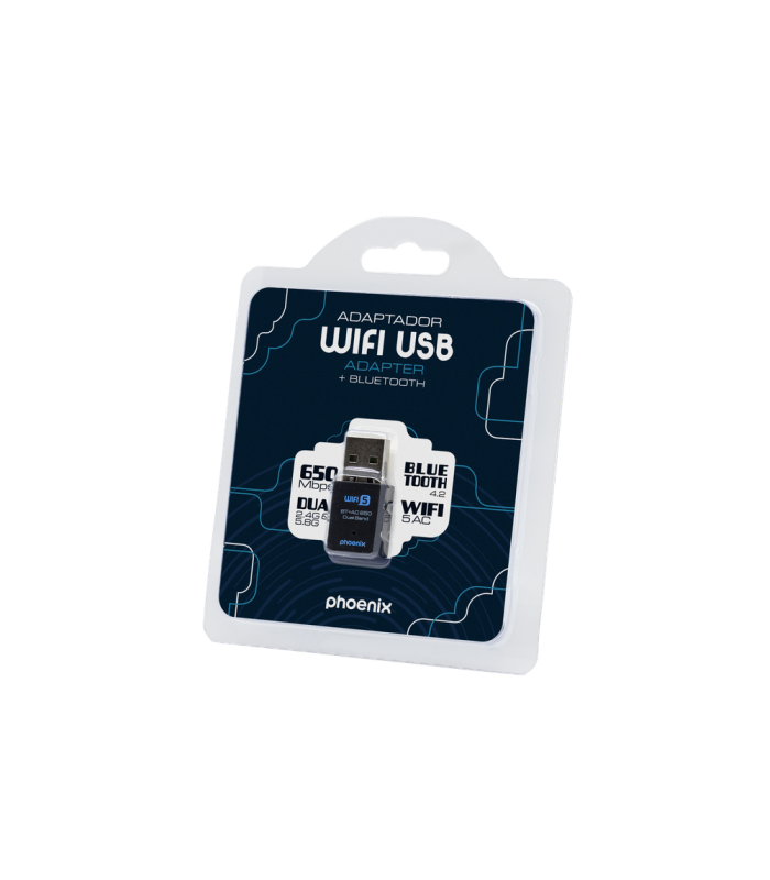 Nano adaptador phoenix receptor de red wifi bluetooth 2 en 1 650mbps dual band