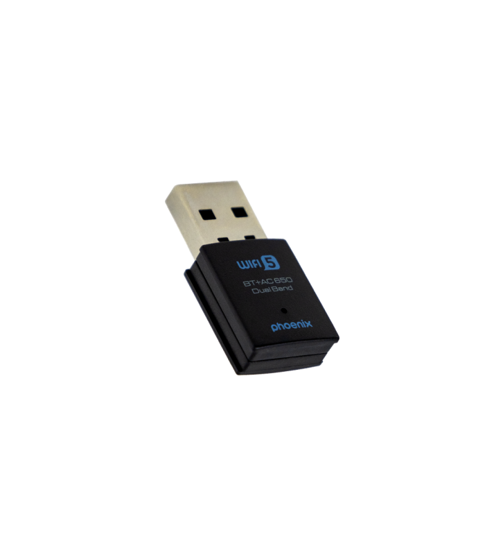 Nano adaptador phoenix receptor de red wifi bluetooth 2 en 1 650mbps dual band